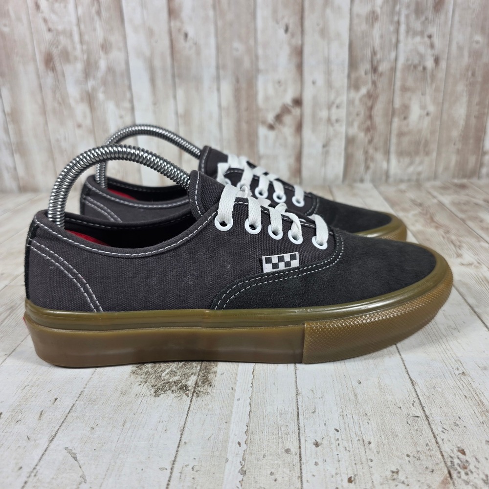 Vans Skate Authentic Black Gum Suede Canvas Low Top Sneakers Mens 6.5 Womens 8